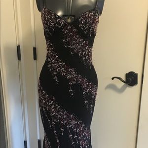 Black Long Silk and beaded gown